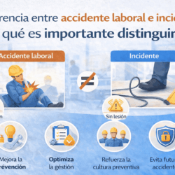 Diferencia entre accidente laboral e incidente